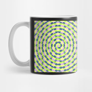 Spirals and cubes in yellow and blue Mug